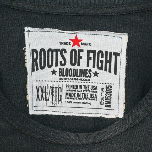 Roots of Fighting Big Brown Breakdown Tee Shirt sunfaded Black size 2XL - Picture 3 of 10